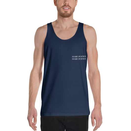 Humble Sportswear, men's navy blue color match activewear gym tank top
