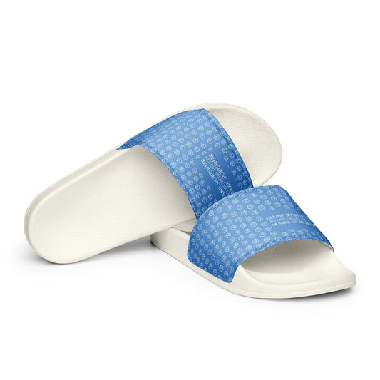 Humble Sportswear, men's color match slides sandals, sky blue open toe casual sandals