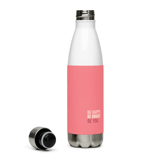 Mireille Fine Art, stainless steel water bottle, pink, leak proof, 17 oz