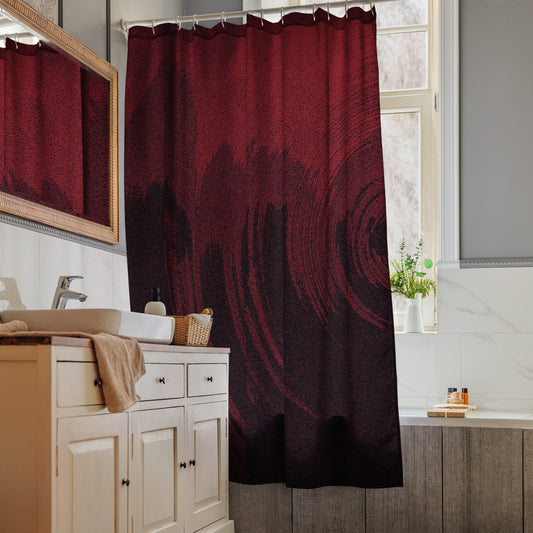Contemporary Red Shower Curtain - Mirfia