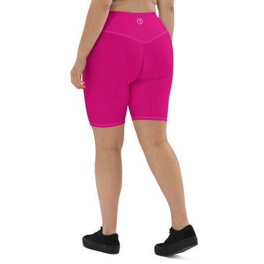 Humble Sportswear women's high waist knee length pink biker shorts