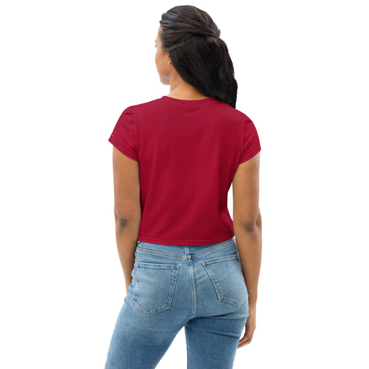 Humble Sportswear, women's relaxed fit crop t-shirt carmine red