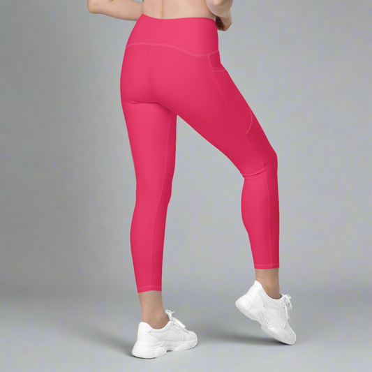 Humble Sportswear, women's pink high waist crossover pocket leggings