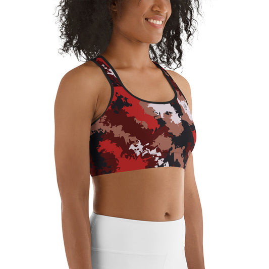 Humble Sportswear women's camo red racerback medium impact sports bra