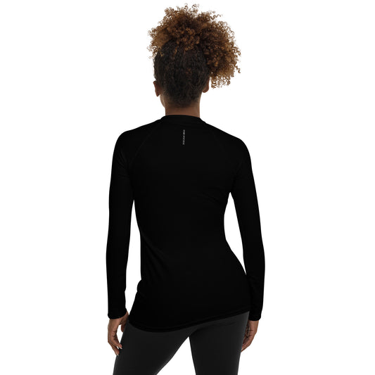Humble Sportswear women’s long sleeve color match black sports compression rash guard