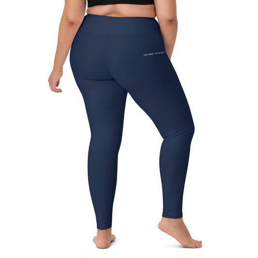Humble Sportswear women’s color match navy blue long high waist activewear leggings