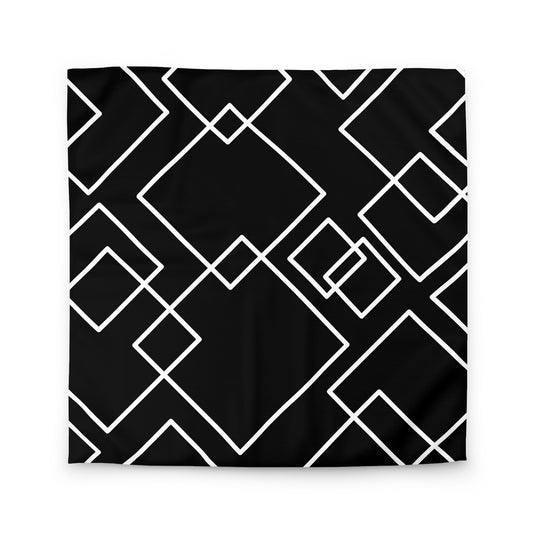 Black Geometric Pattern Duvet Cover - Mirfia
