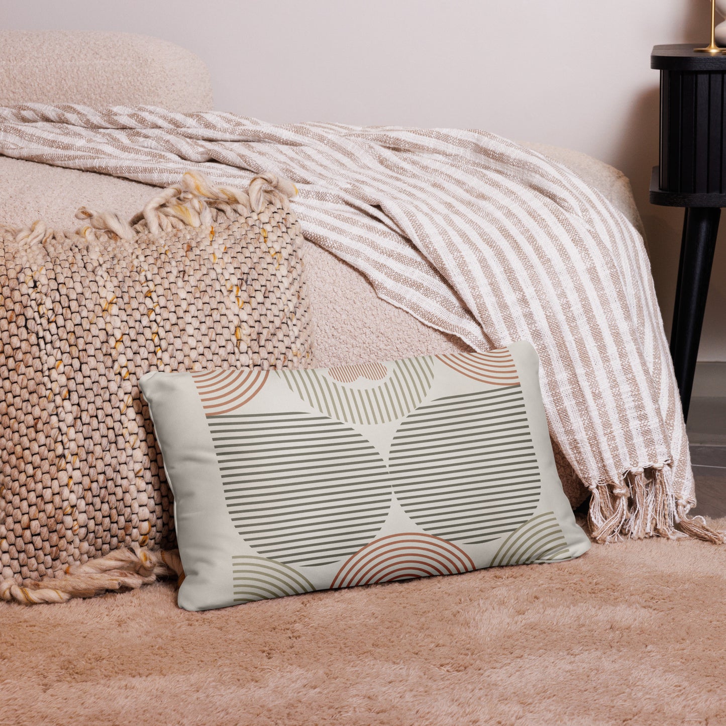 Boho Geometric Print Throw Pillow - Mirfia