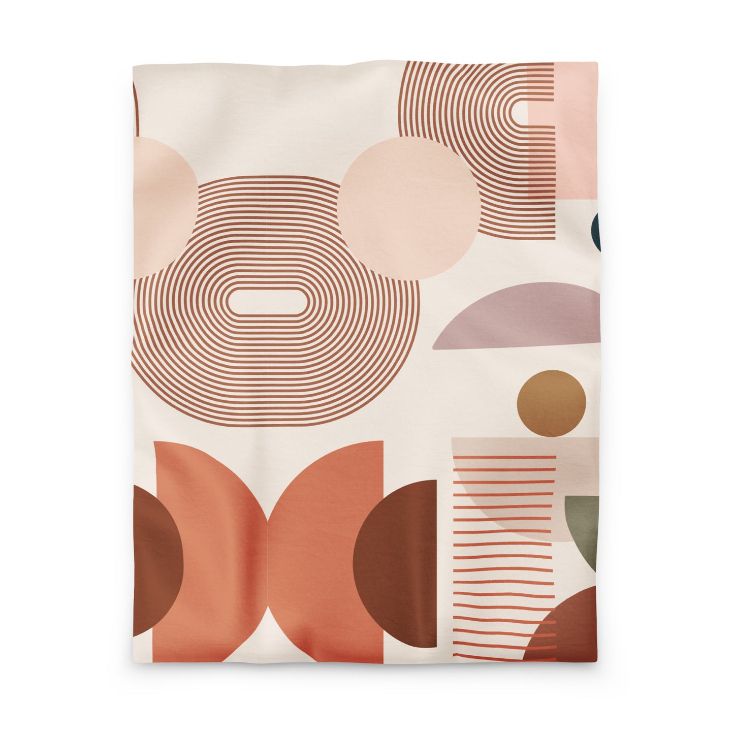 soft linen duvet cover with abstract boho pattern