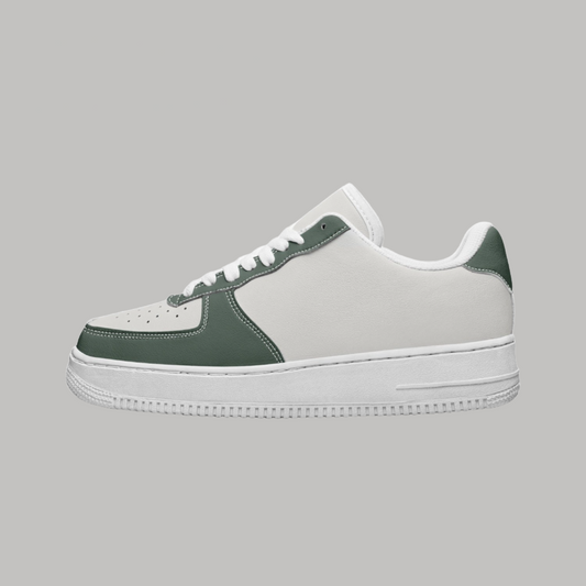 casual athletic sneakers green beige