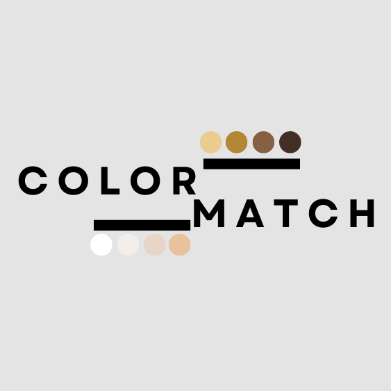 Logo for 'Color Match' with color swatches on a light gray background