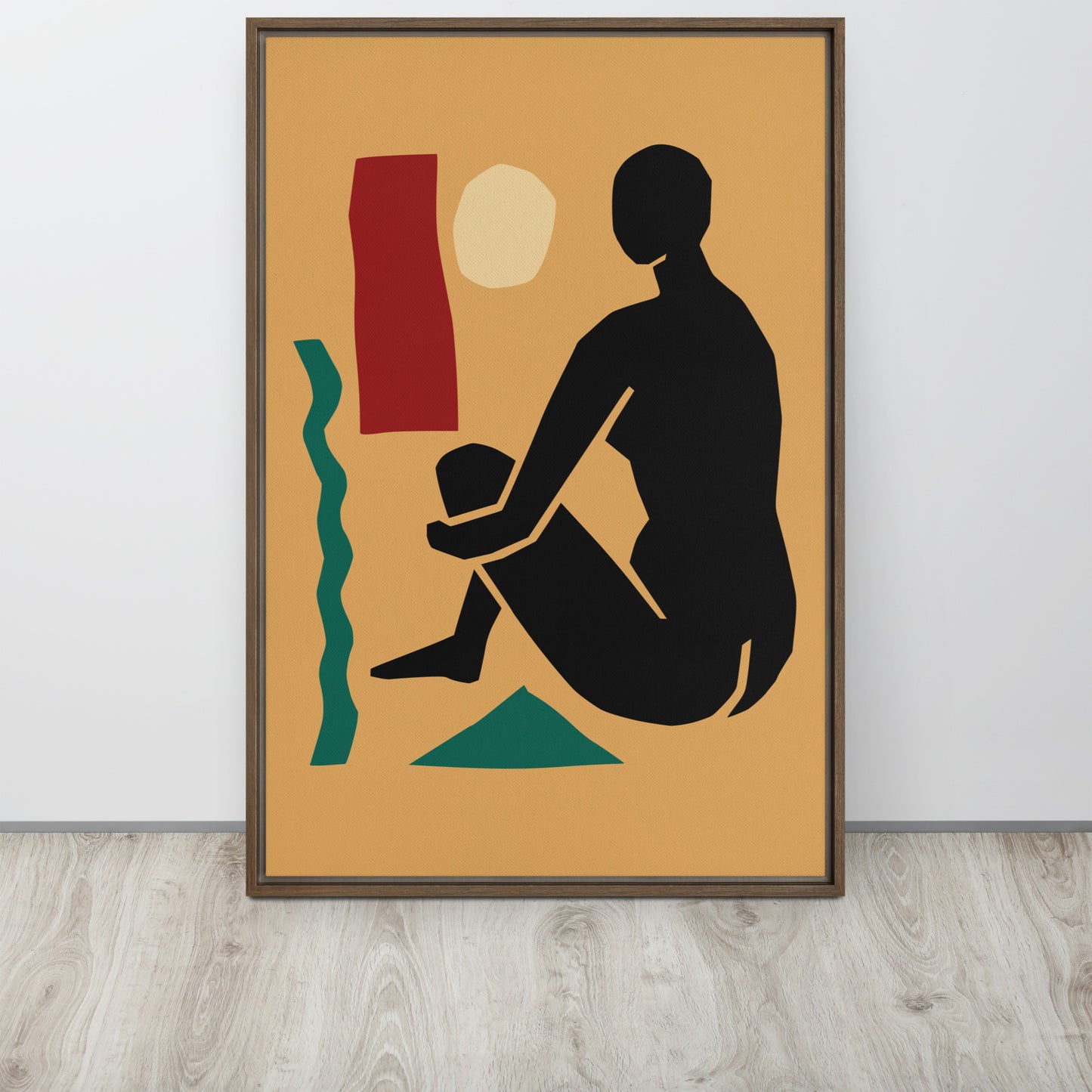 Framed Canvas Print Seated Woman Silhouette - Mirfia