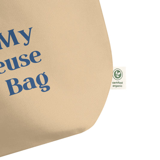 Large Organic Cotton Text Tote Bag - Mirfia