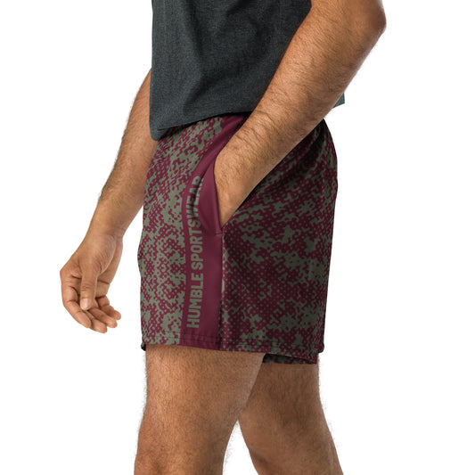quick-dry camo red workout shorts for men