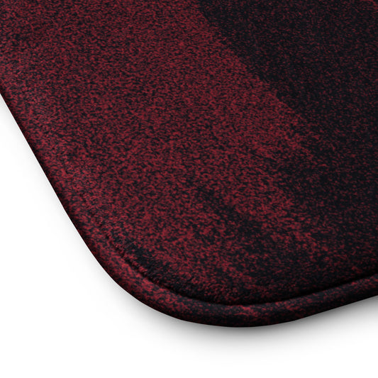 Close-up of contemporary red abstract mat