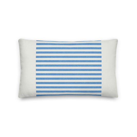 Striped Blue Premium Throw Pillow - Mirfia