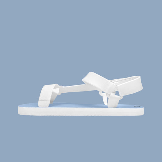 blue strappy sandals white straps