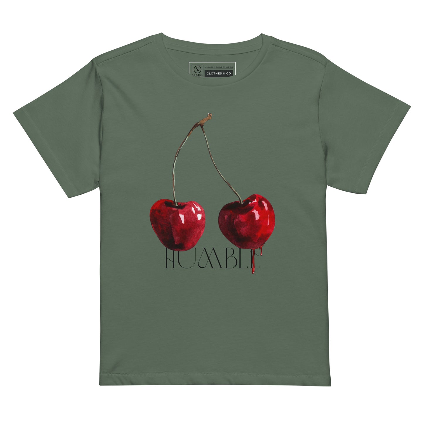 Women’s Cherry Print Cotton T-Shirt - Mirfia