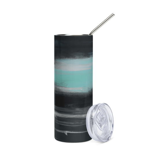 Darkest Blue Stainless Steel Tumbler - Mireille Fine Art
