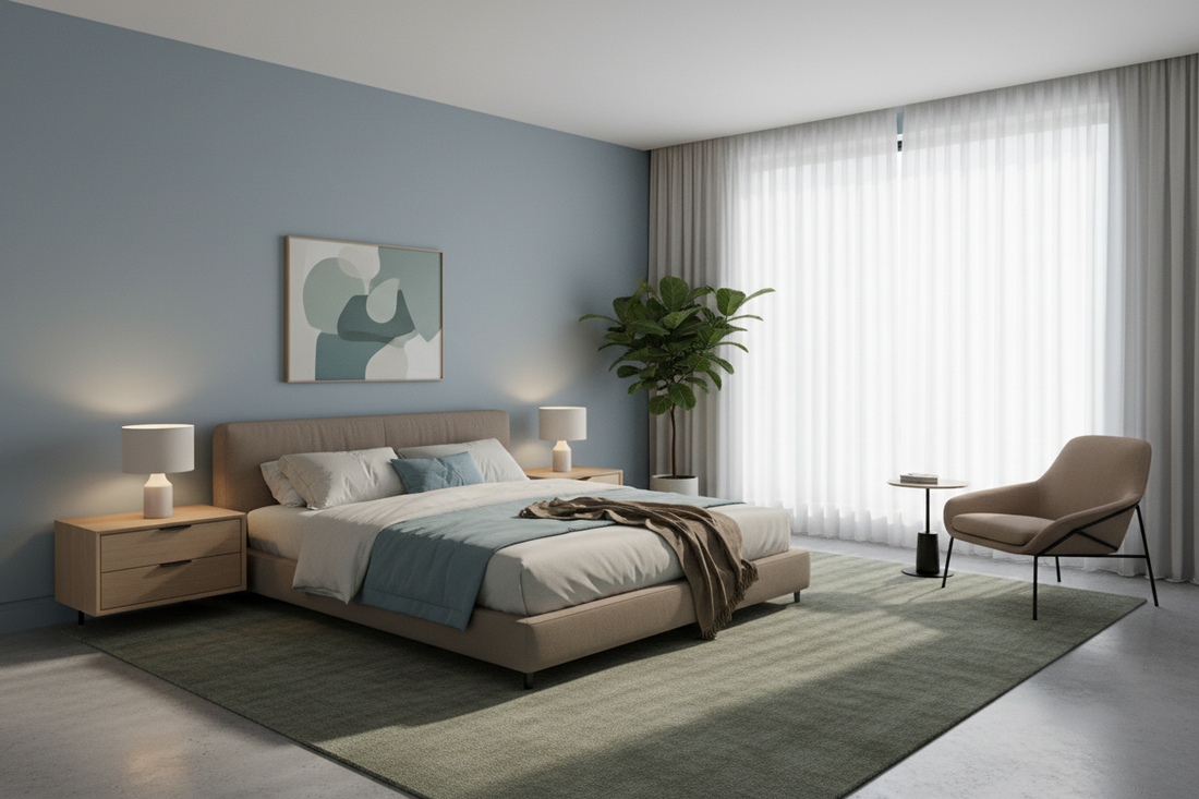 minimalist bedroom with decor