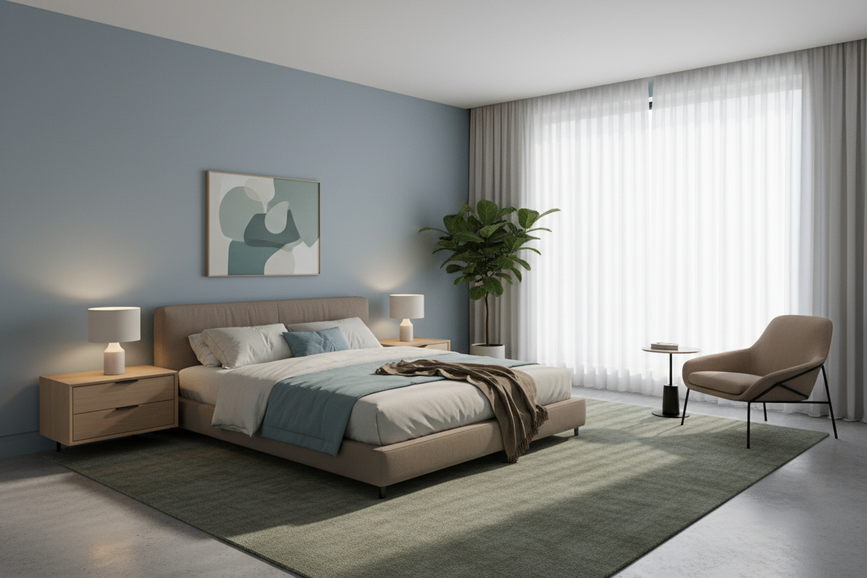 minimalist bedroom with decor