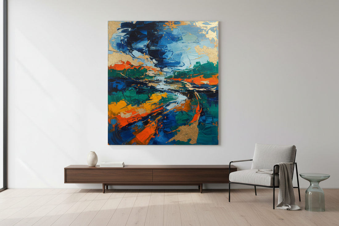 original painting in the wall of a home