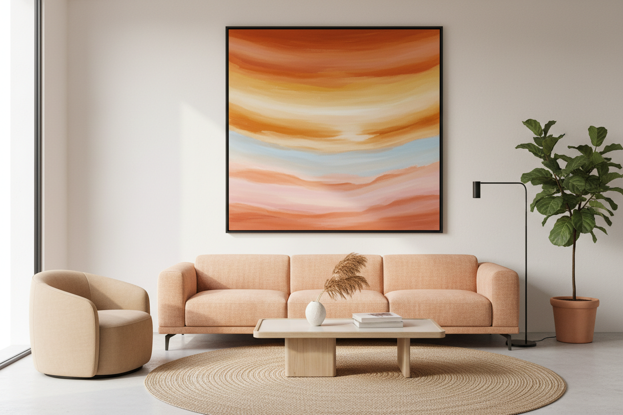 framed abstract sky and sunset canvas print wall art 