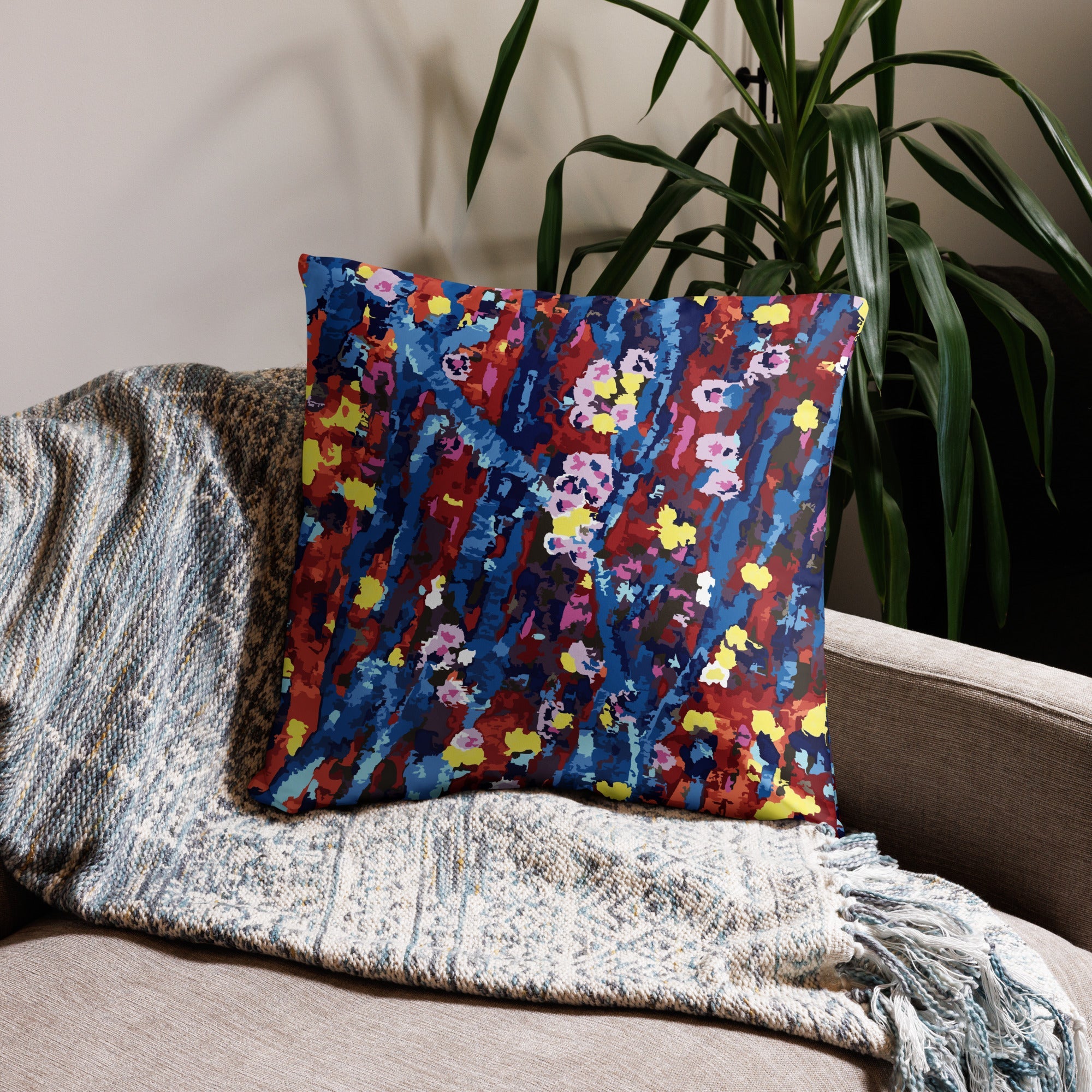 abstract art all-over print pillow