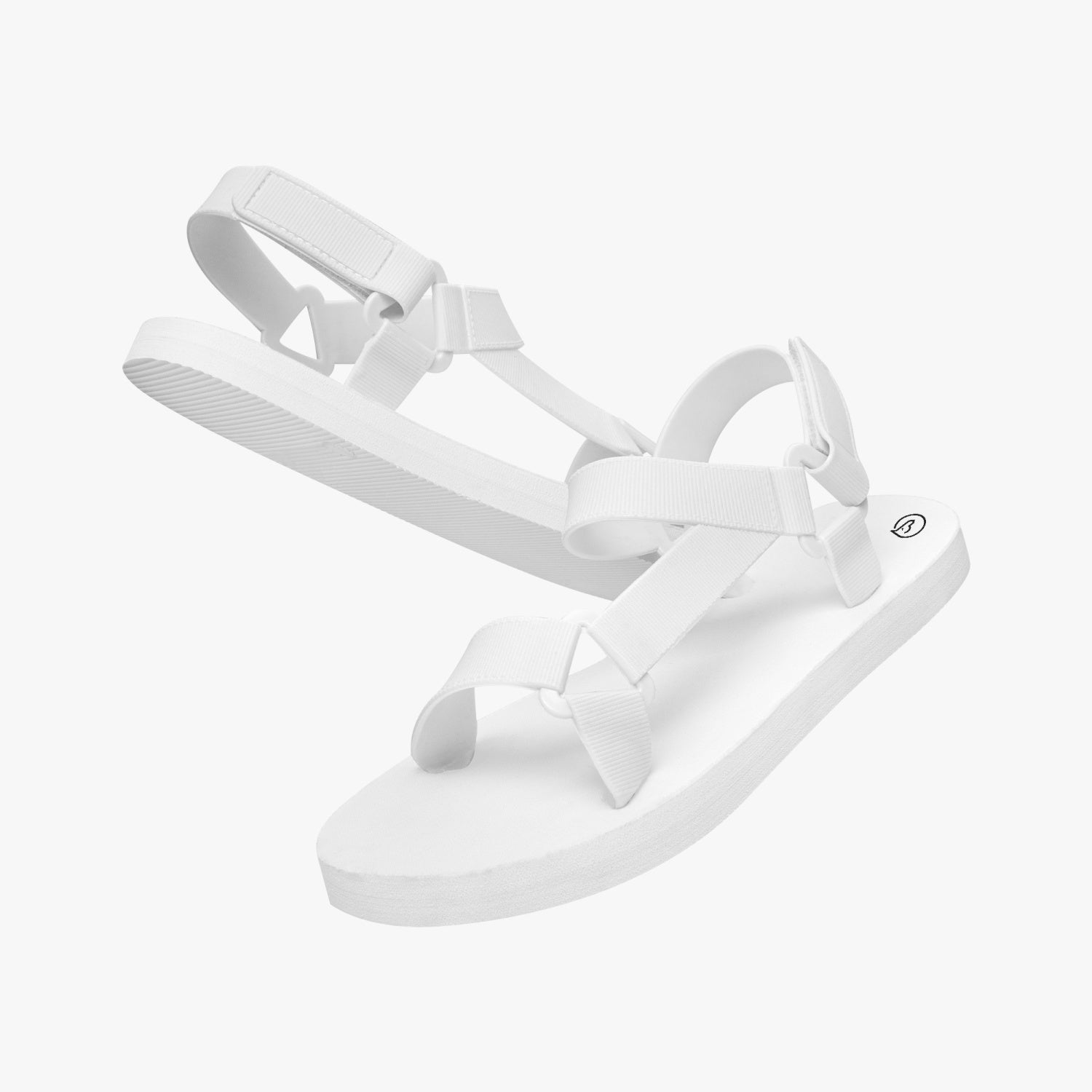 Humble Sportswear, women's white slingback sandals with velcro adjustable straps