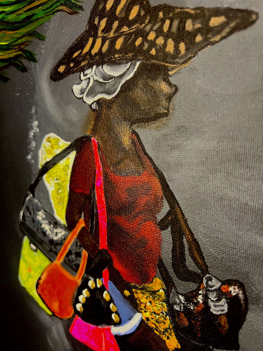 16x20 Black female figure painting 