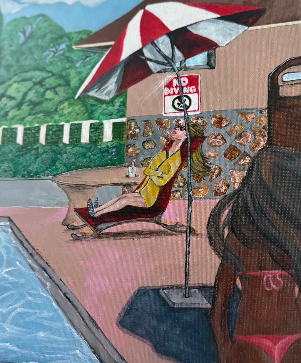 Community Pool Original Painting