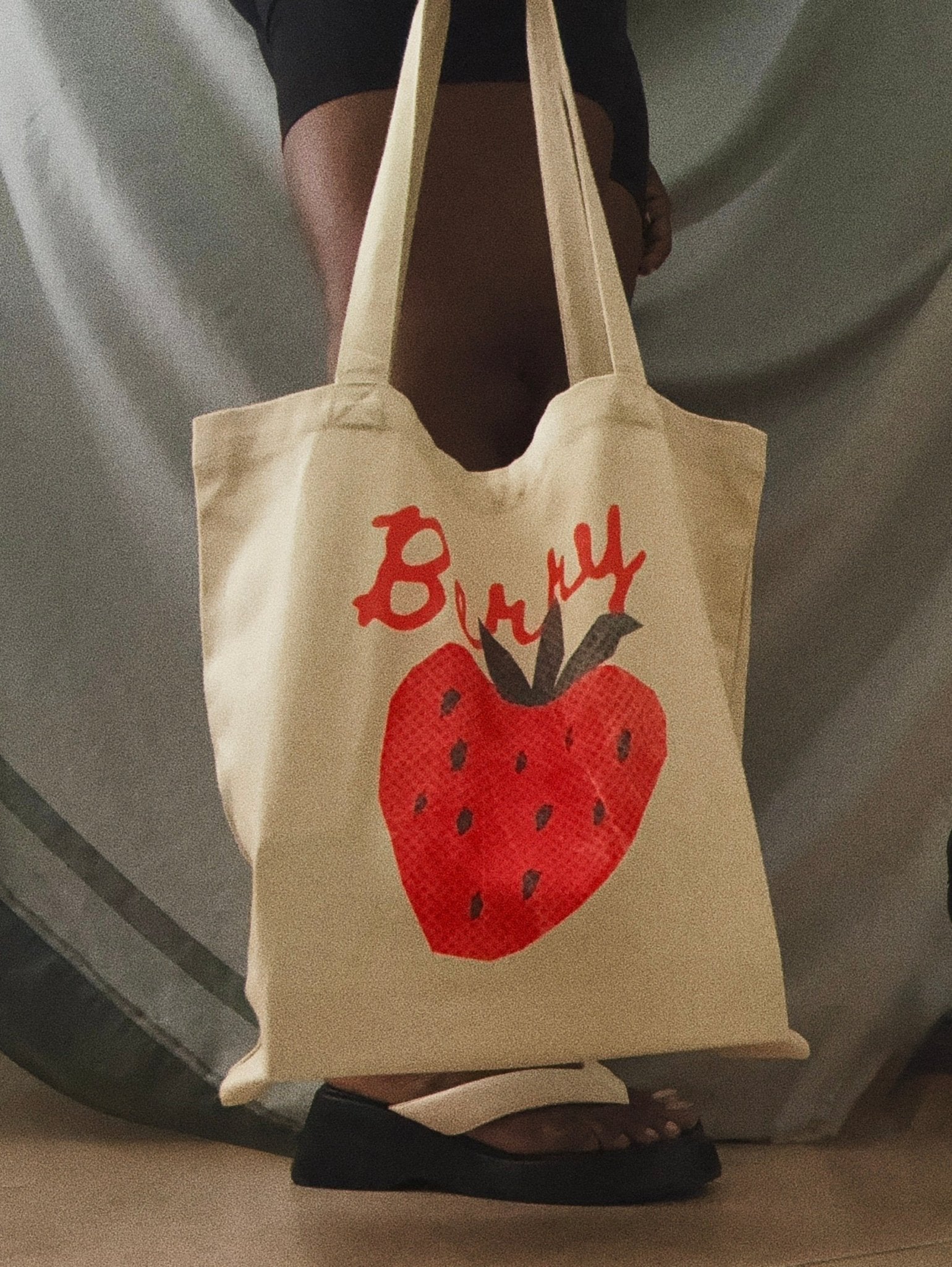 Organic Cotton Strawberry Tote Bag - Mirfia