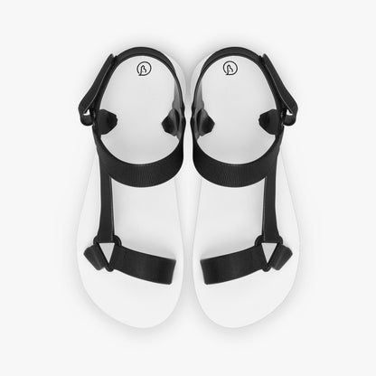 Humble Sportswear, women's white slingback sandals with velcro adjustable straps