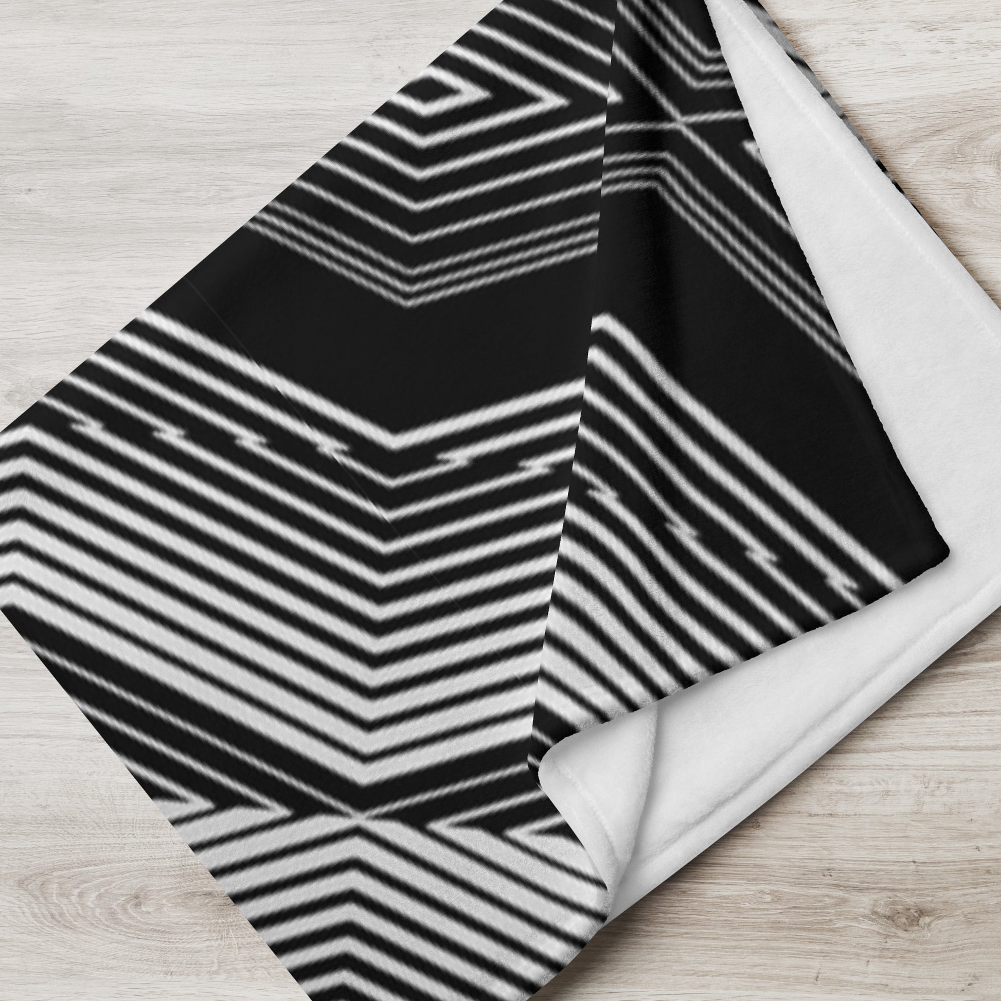 Mireille Fine Art, abstract lines 60x80 silky throw blanket, hypoallergenic & flame retardant, white reverse side