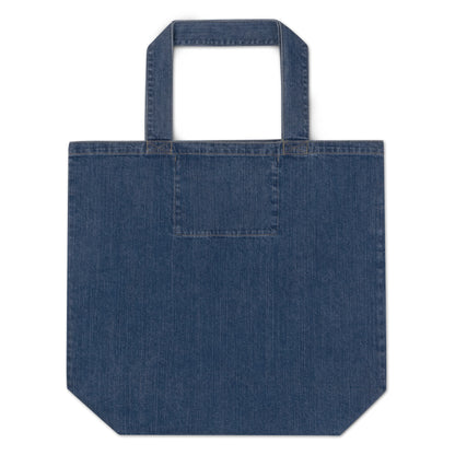 Mireille Fine Art, organic denim handbag blue 30Ibs max weight limit