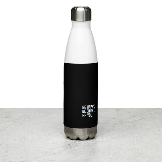 Mireille Fine Art, stainless steel water bottle, black,  17 oz