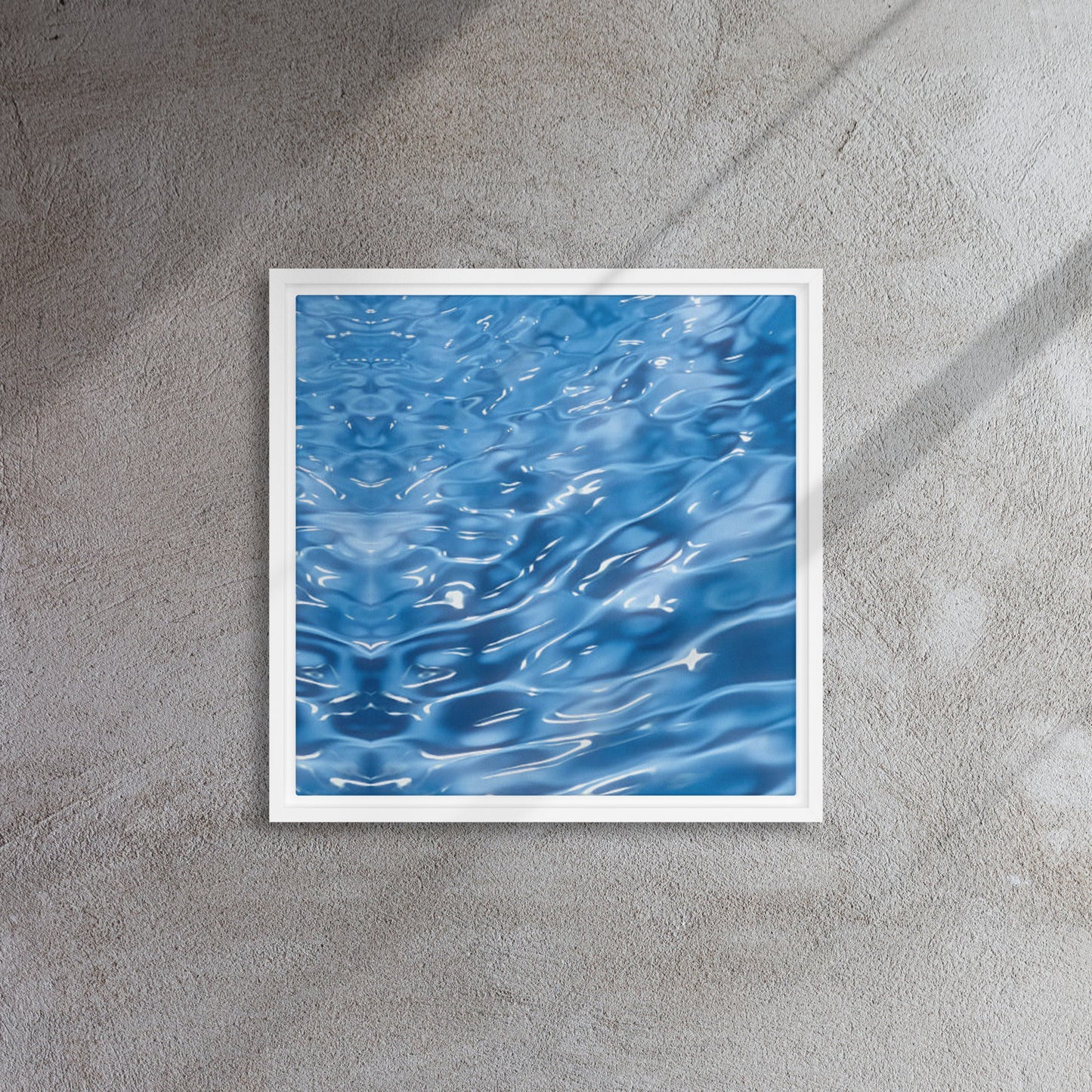 Blue Ripples Framed Canvas Print - Mireille Fine Art