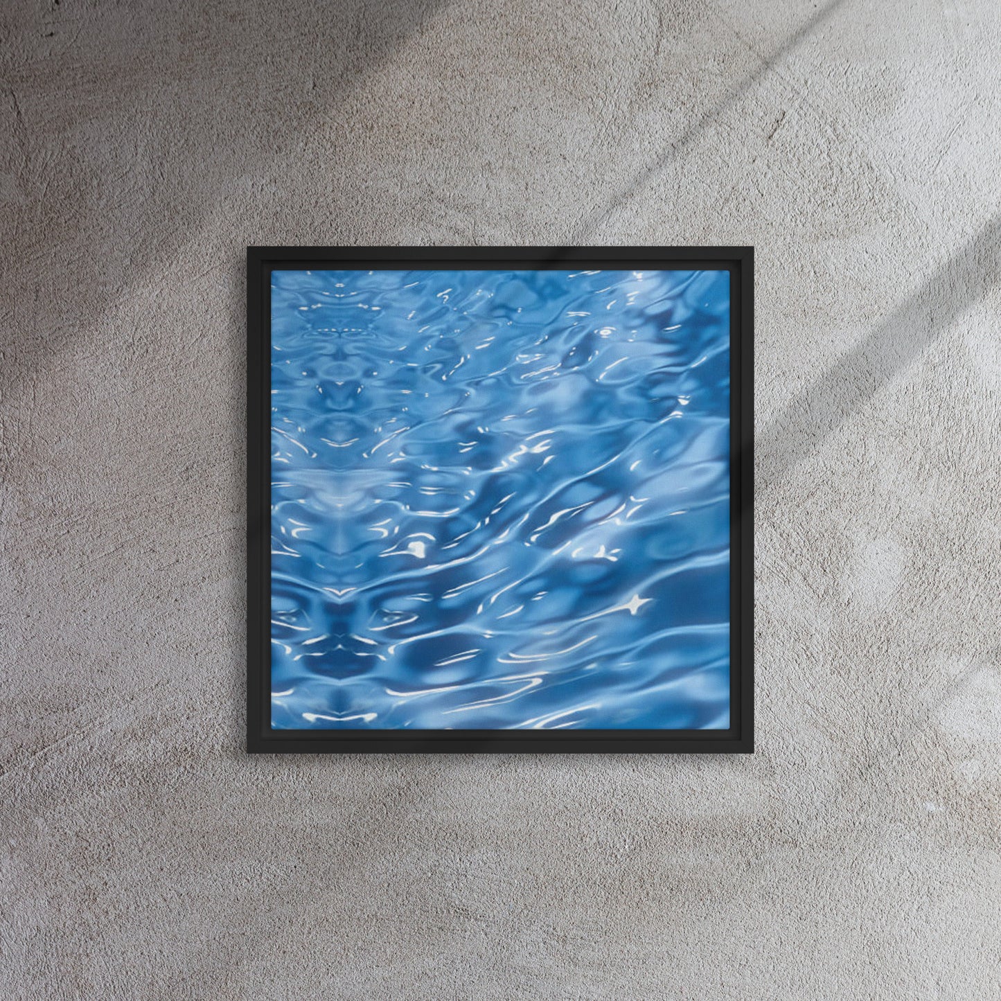 Blue Ripples Framed Canvas Print - Mireille Fine Art