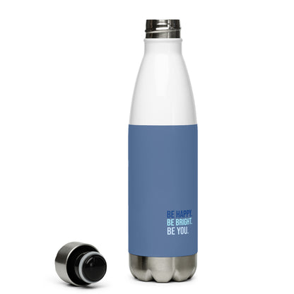 Mireille Fine Art, stainless steel water bottle, blue, leak proof, 17 oz 