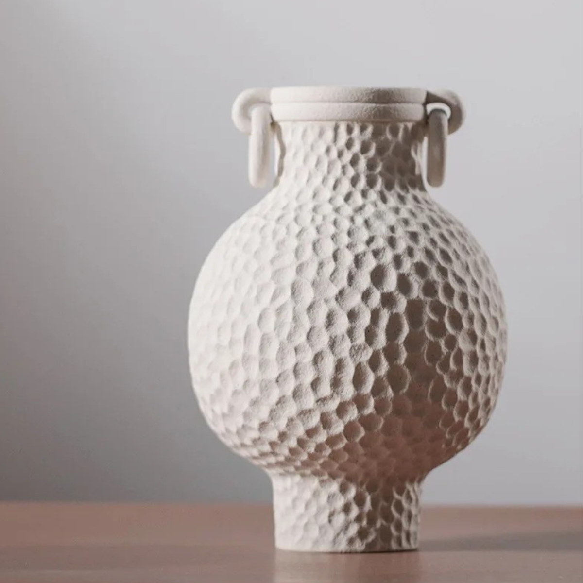 round greek styled vintage ceramic vase 