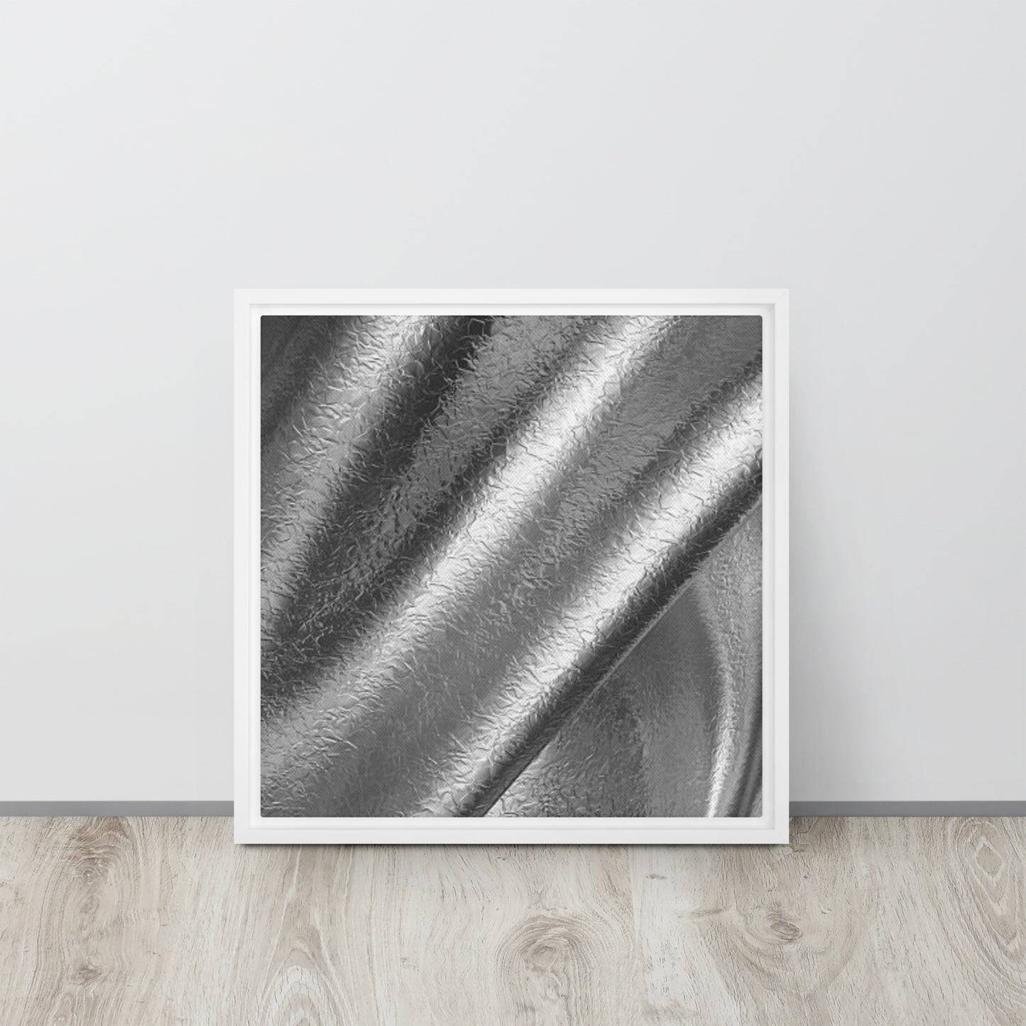 Chrome Folds Framed Canvas Print - Mireille Fine Art
