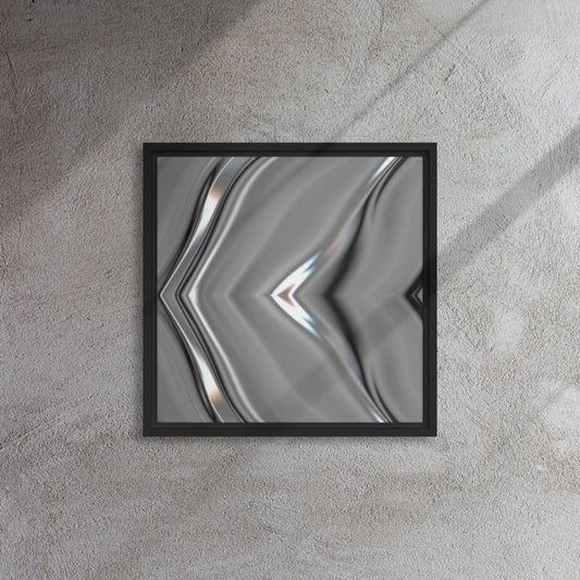 Chrome Ripples Framed Canvas Print - Mireille Fine Art