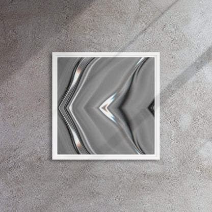 Chrome Ripples Framed Canvas Print - Mireille Fine Art