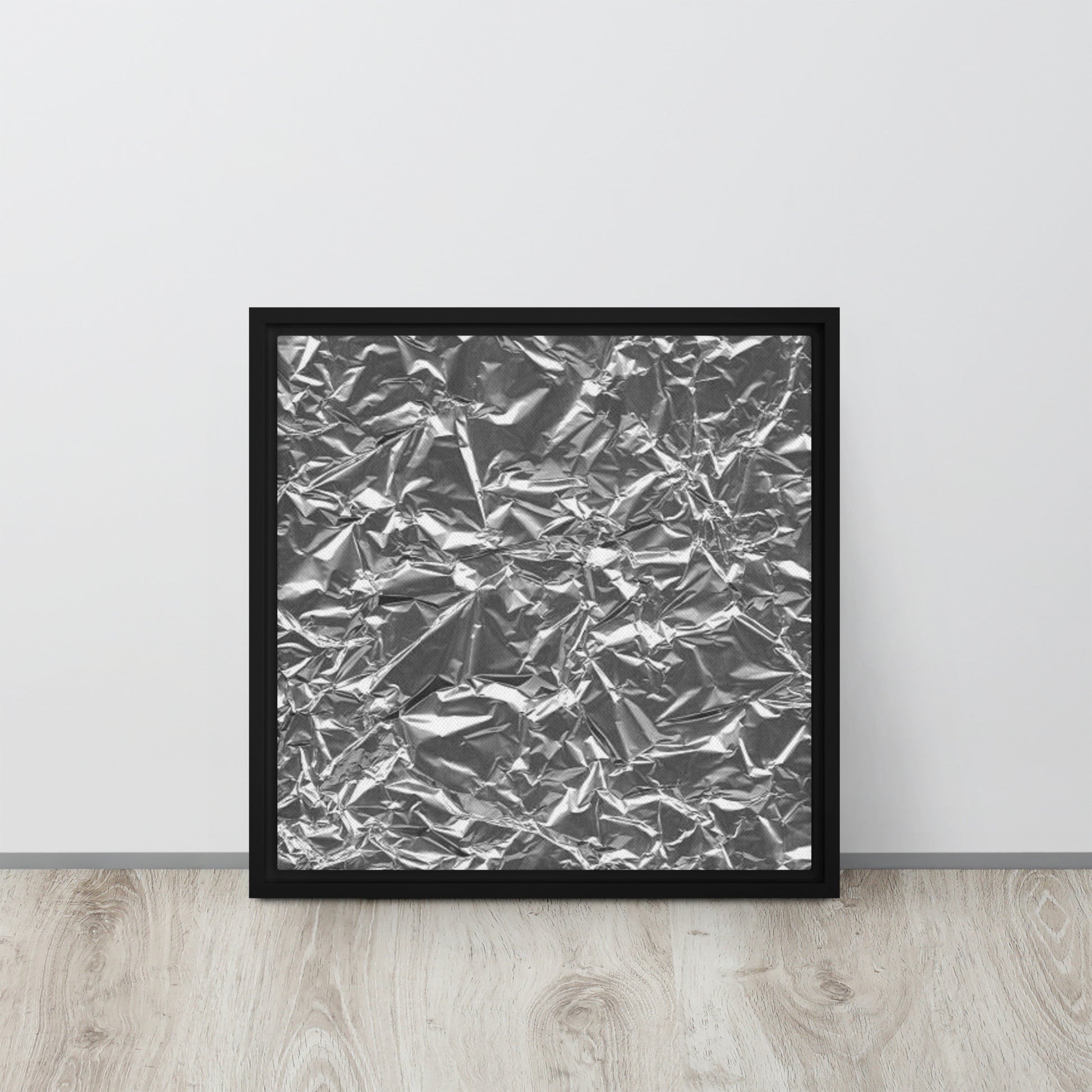 Crumpled Foil Framed Canvas Print - Mireille Fine Art