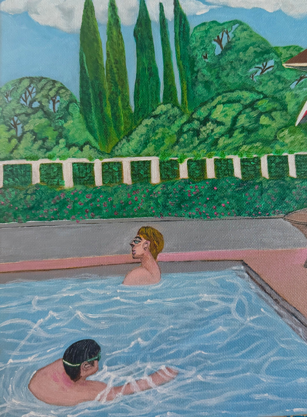Community Pool Original Painting
