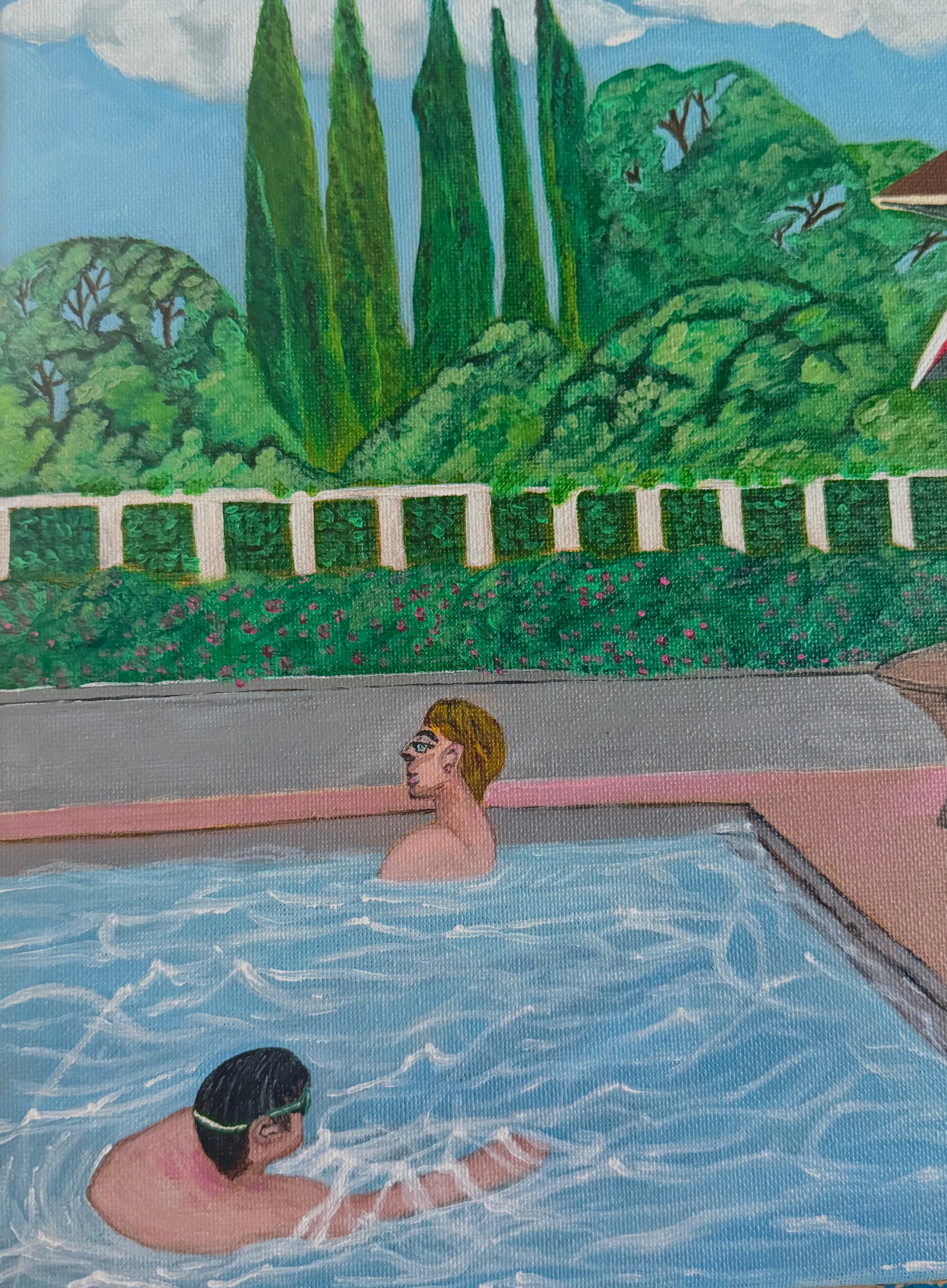Community Pool Original Painting