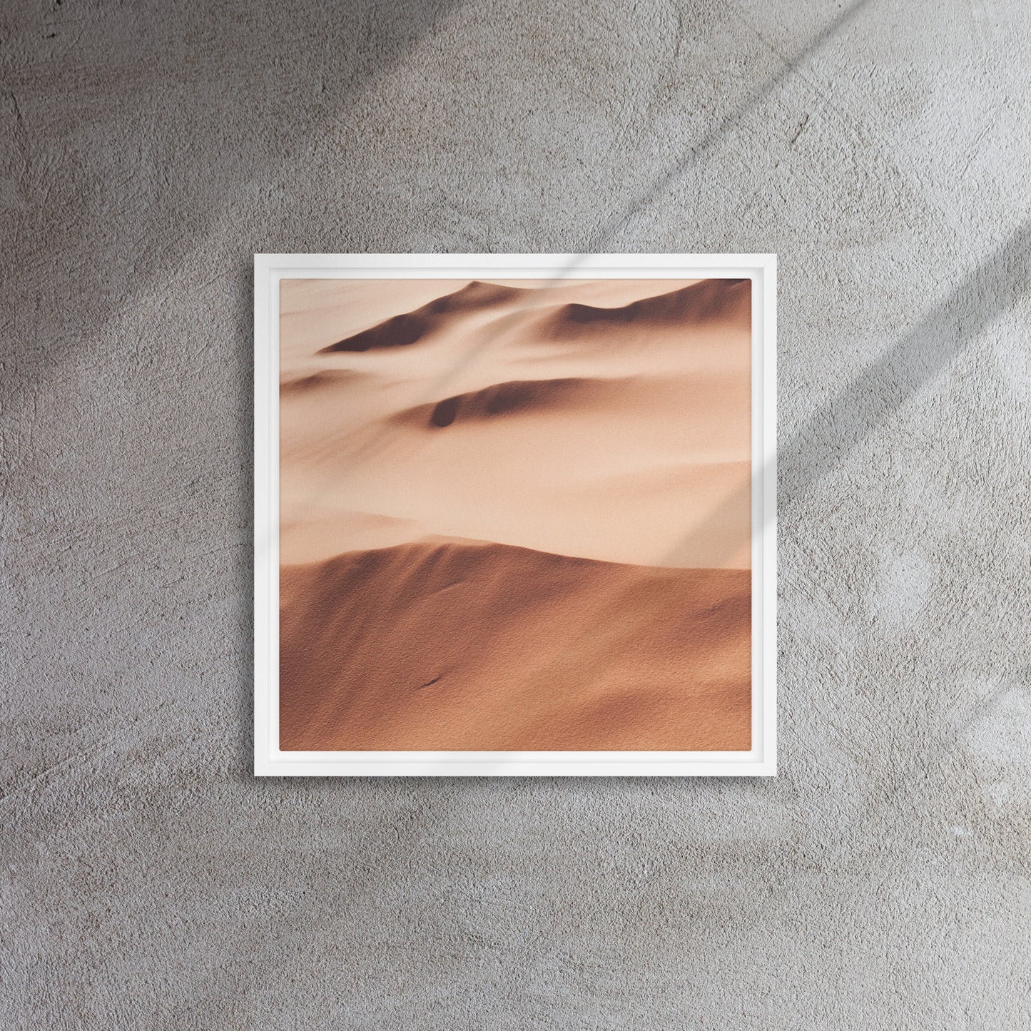 Modern desert sand canvas print artwork on floater frames with hassle-free hanging