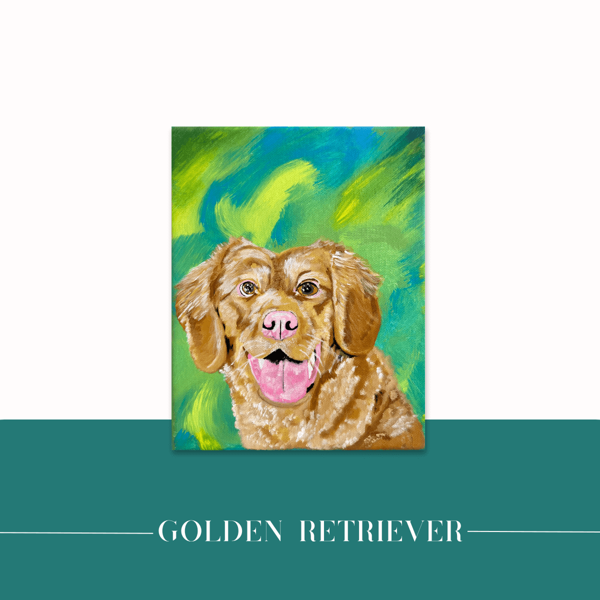Golden Retriever Puppy Mylo Fine Art Painting - Mireille Fine Art