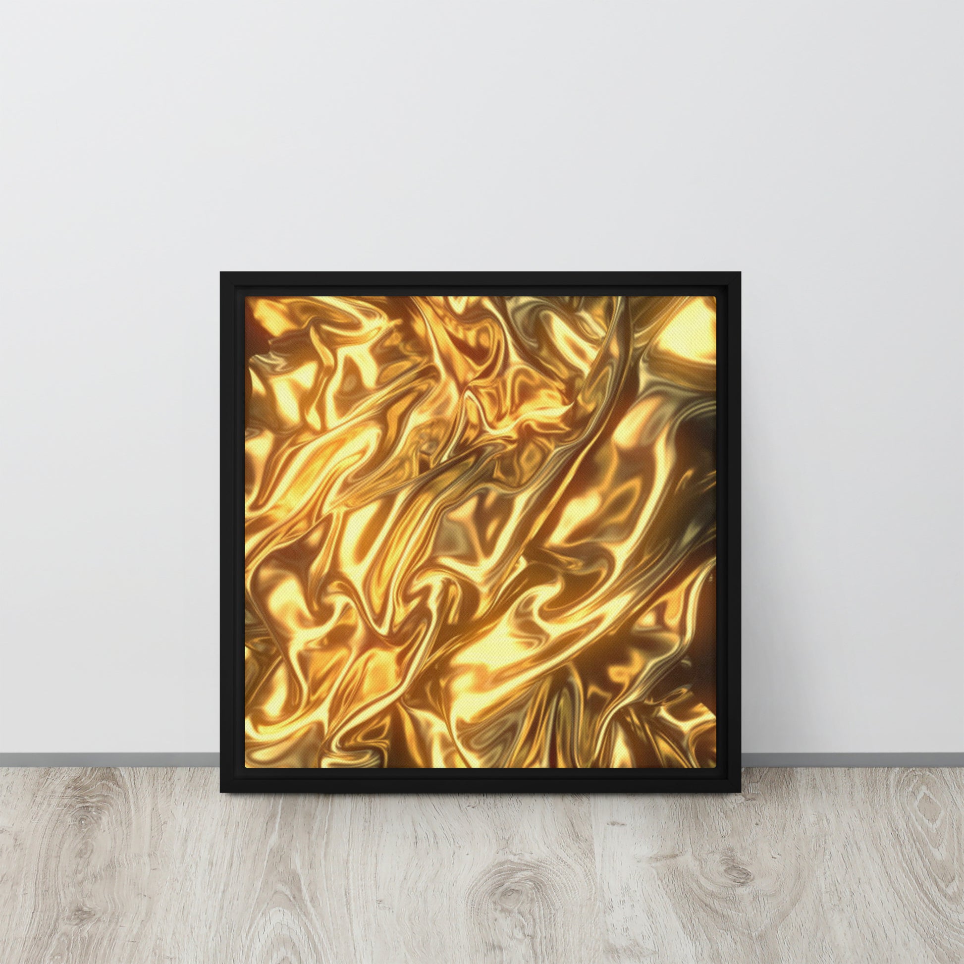 Golden Ripples Framed Canvas Print - Mireille Fine Art