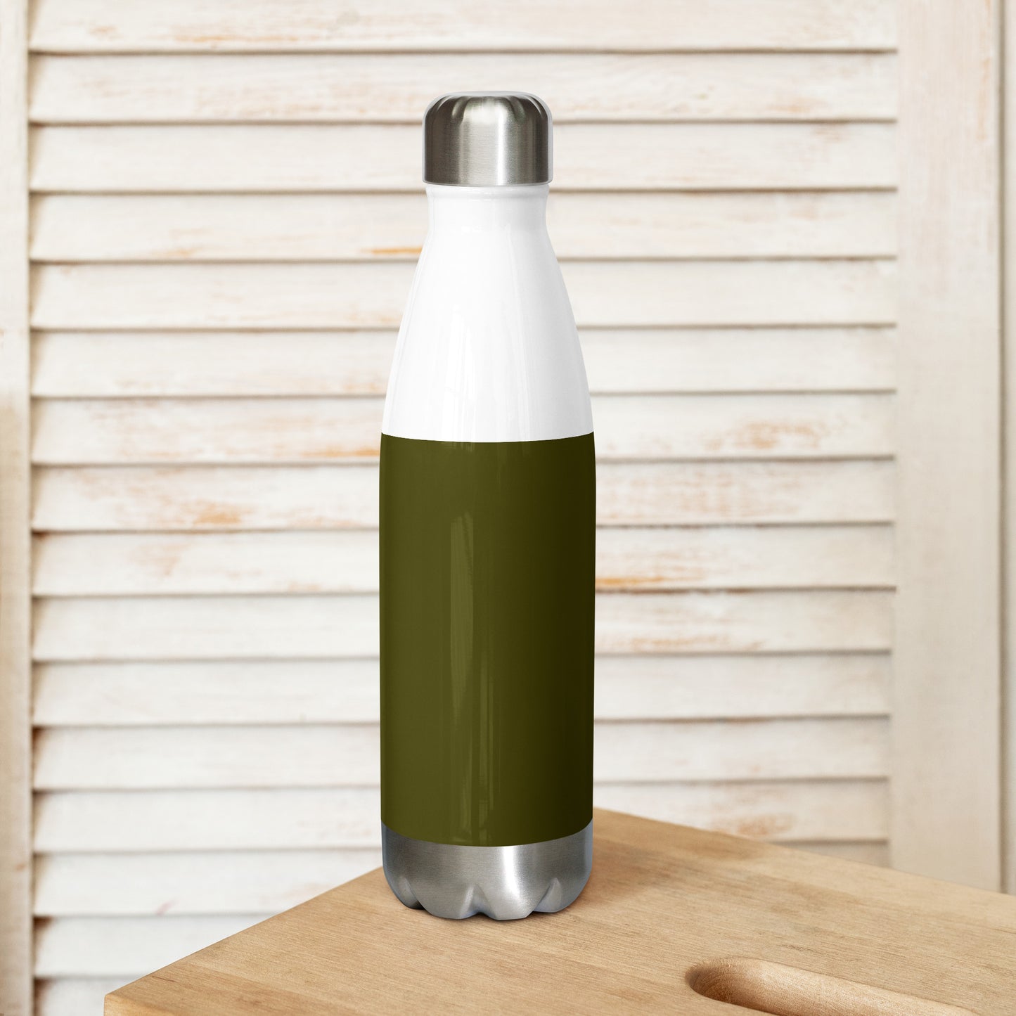 Mireille Fine Art, stainless steel water bottle, green, leak proof, 17 oz 